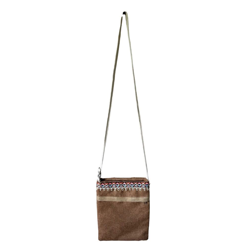 Crossbody Woven Purse Bag 2 Openings with zipper One Size summer beach